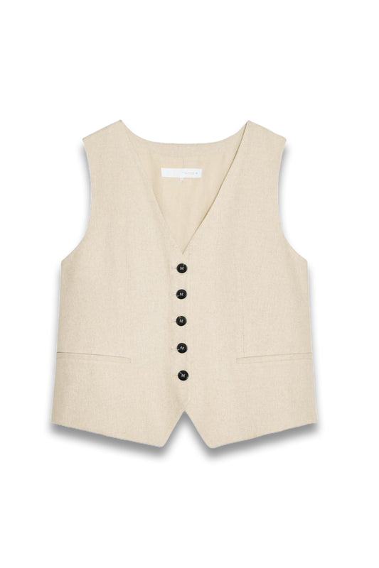 Linen Blend Tailored Waistcoat