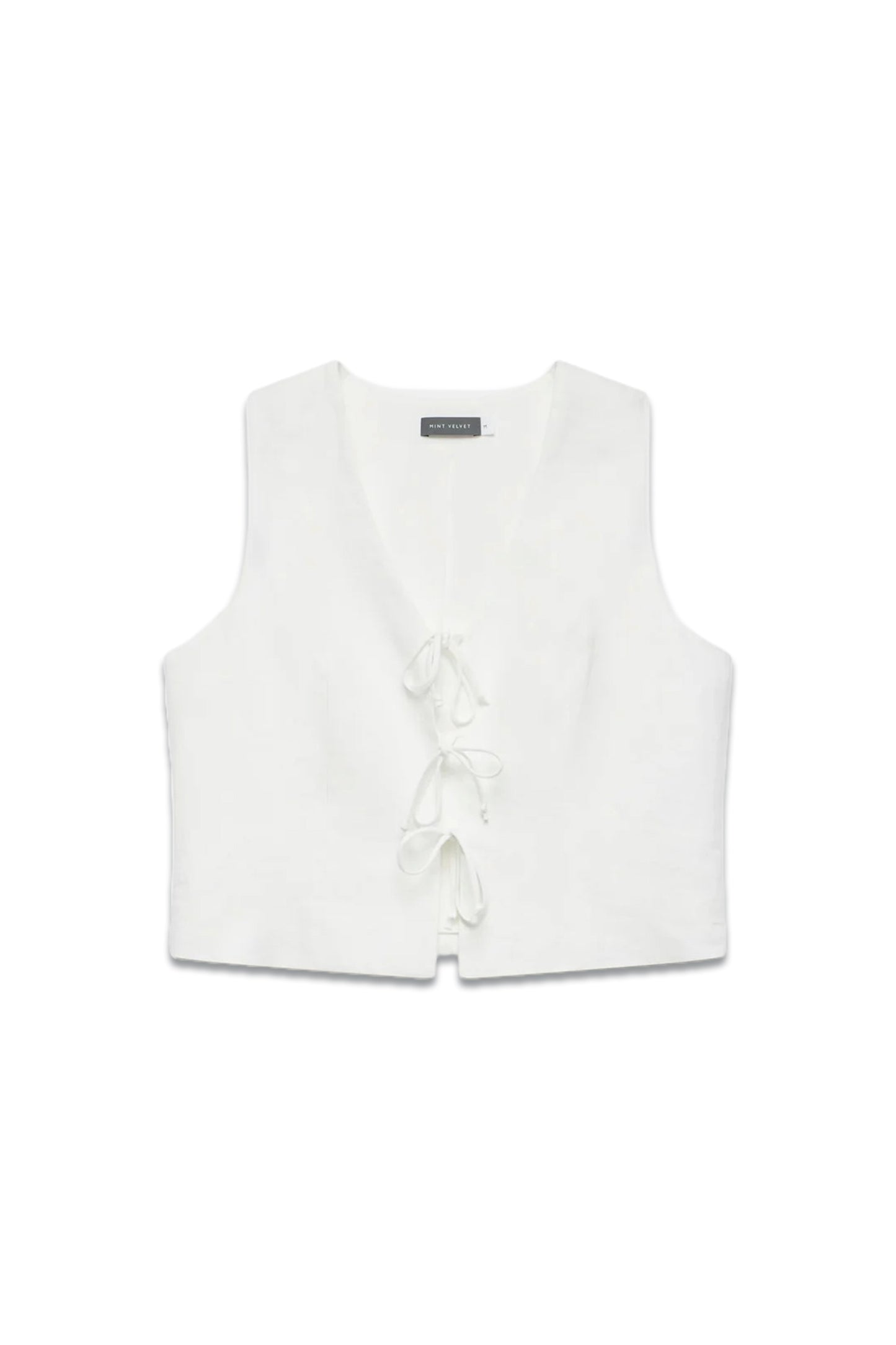 White Linen Waistcoat Top