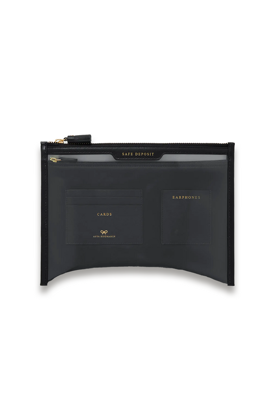 Safe Deposit Leather-trimmed PVC Pouch