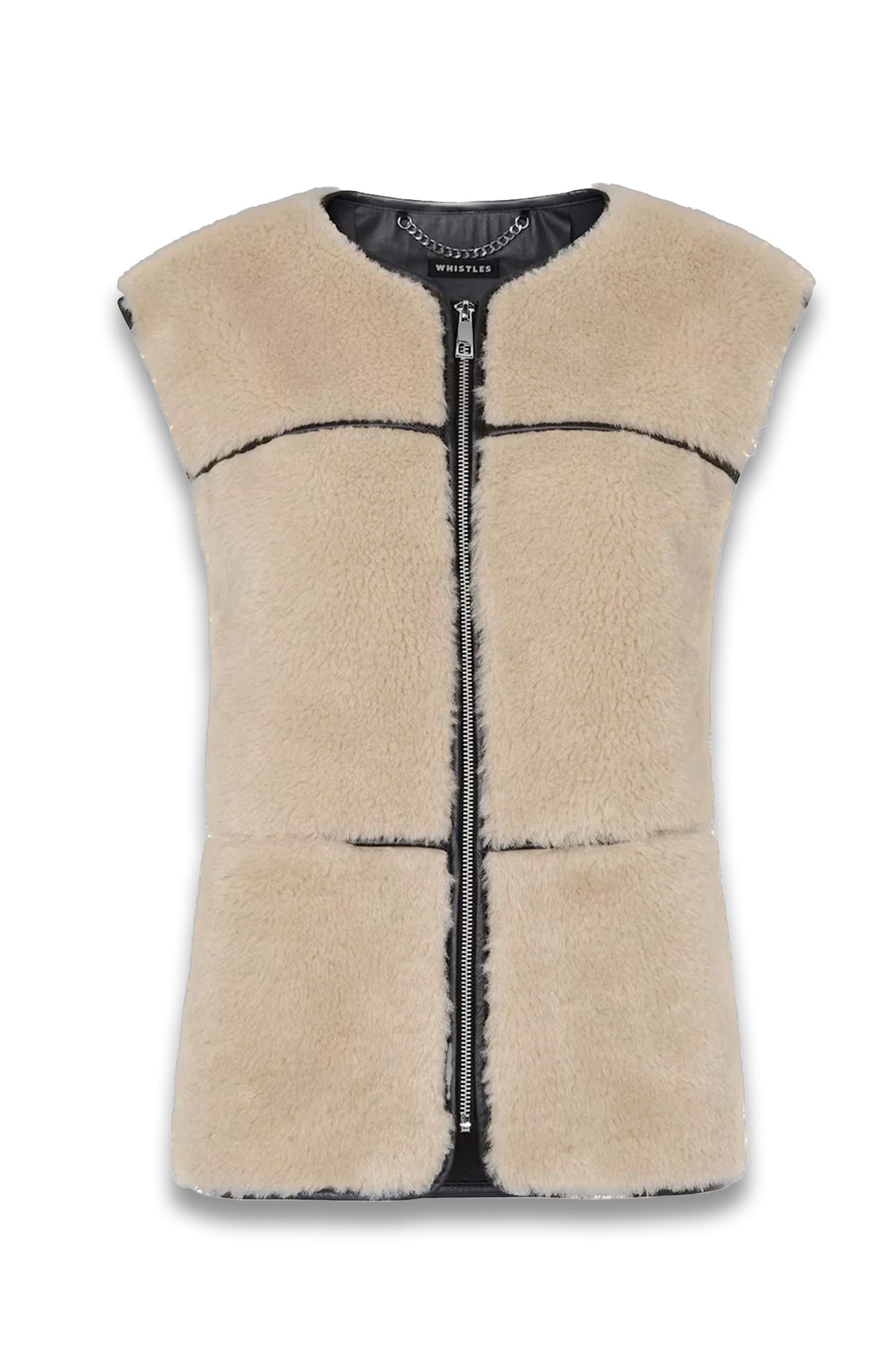 Whistles Neutral Rowena Faux Fur Waistcoat