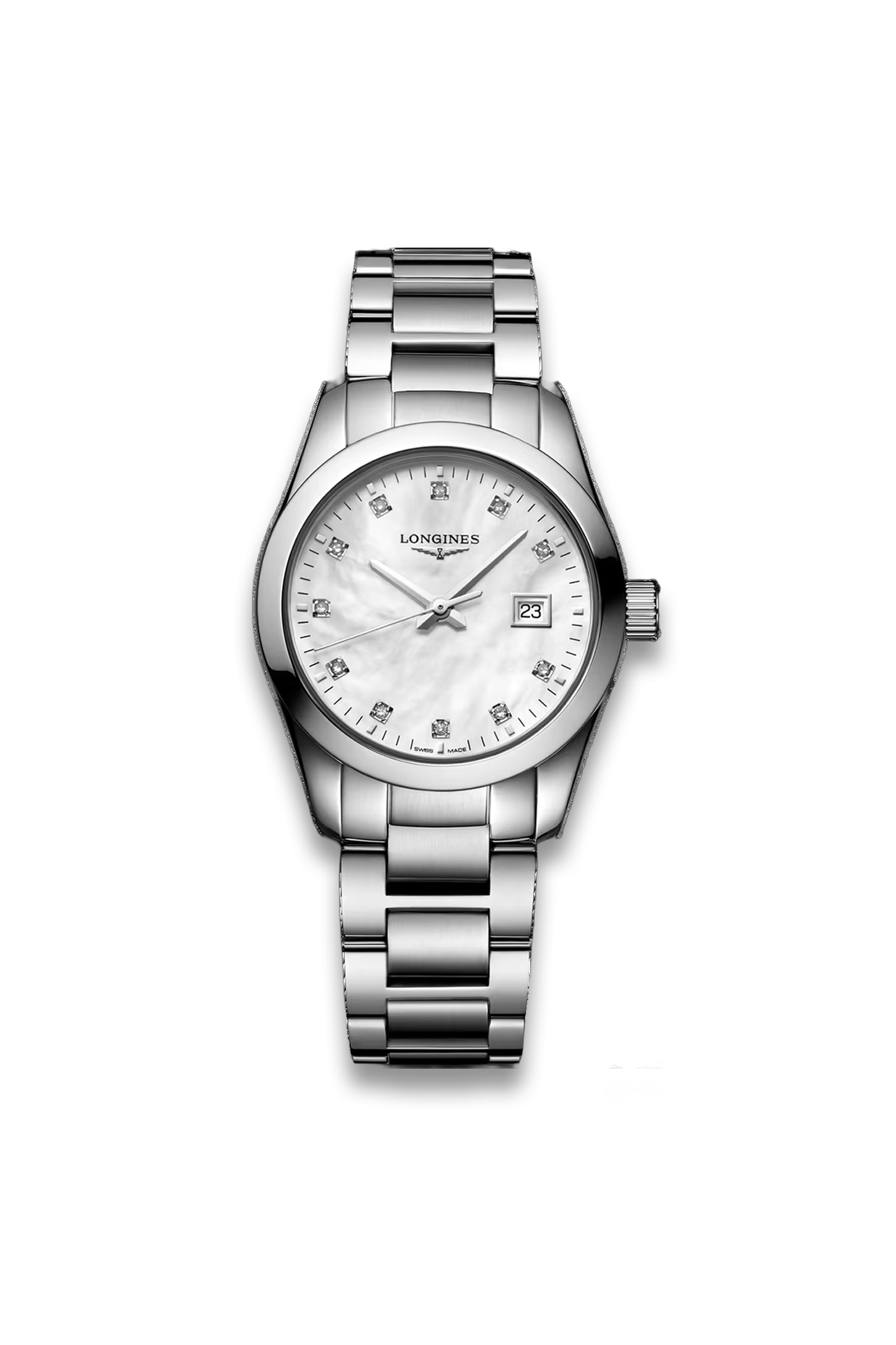 Conquest Classic Watch with Mother of Pearl Dial & Stainless Steel Strap