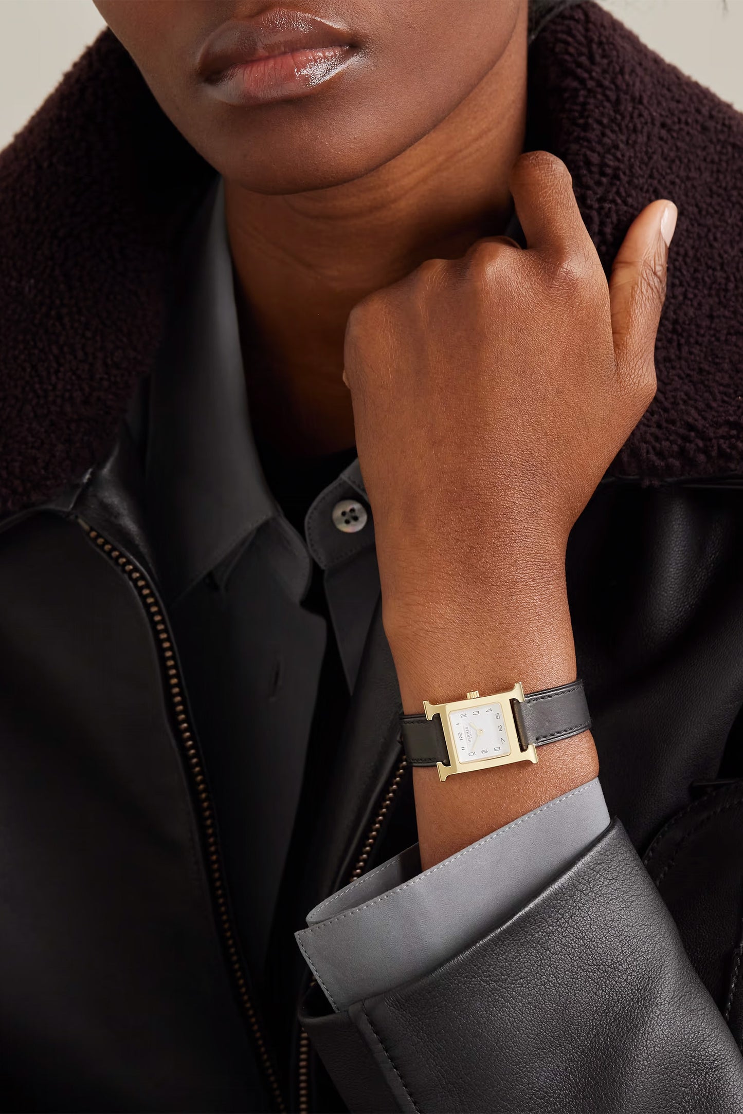 Heure H 25mm Small Gold-Plated Stainless Steel Leather Watch