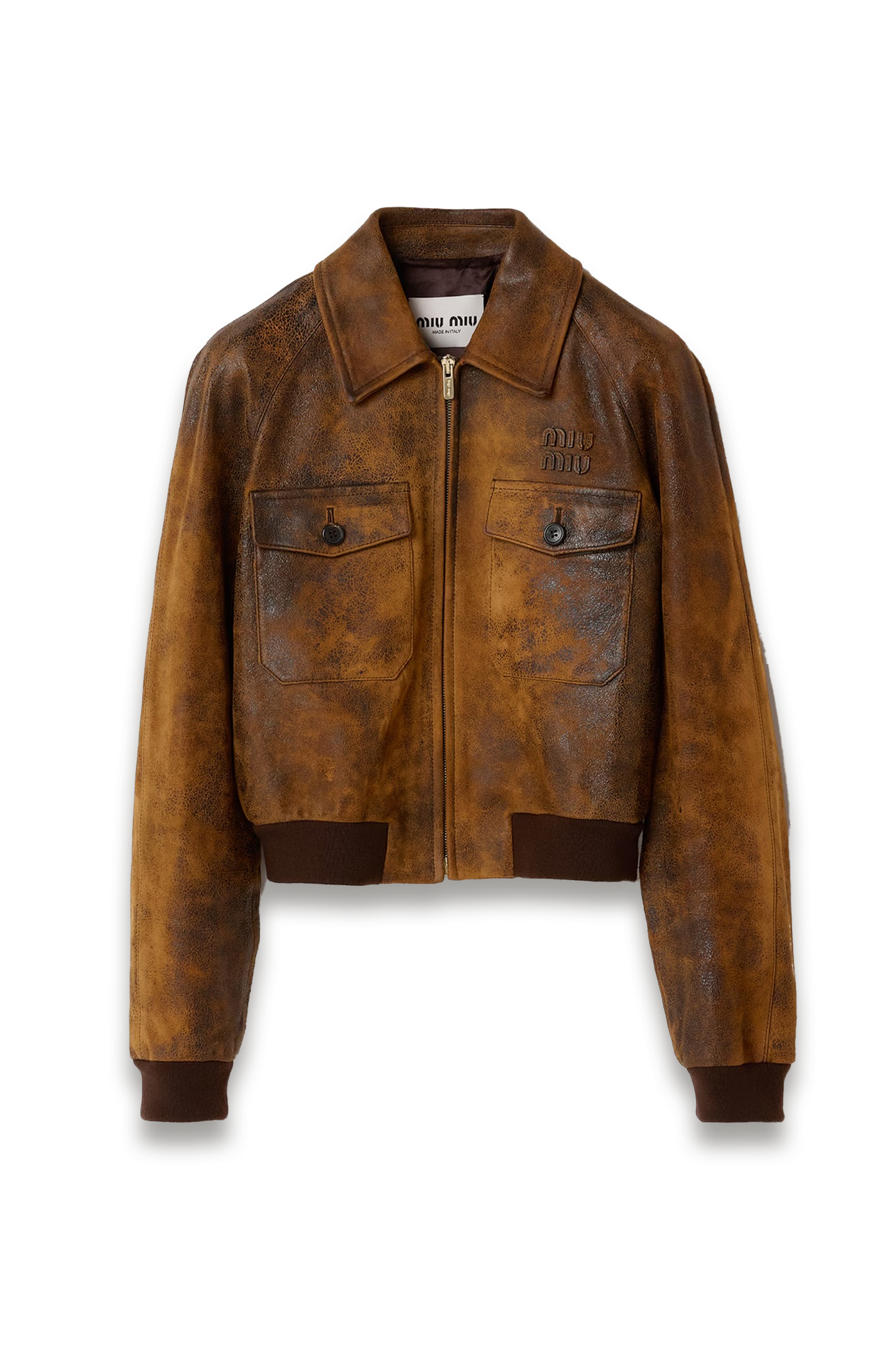 Waxed-suede Leather Jacket
