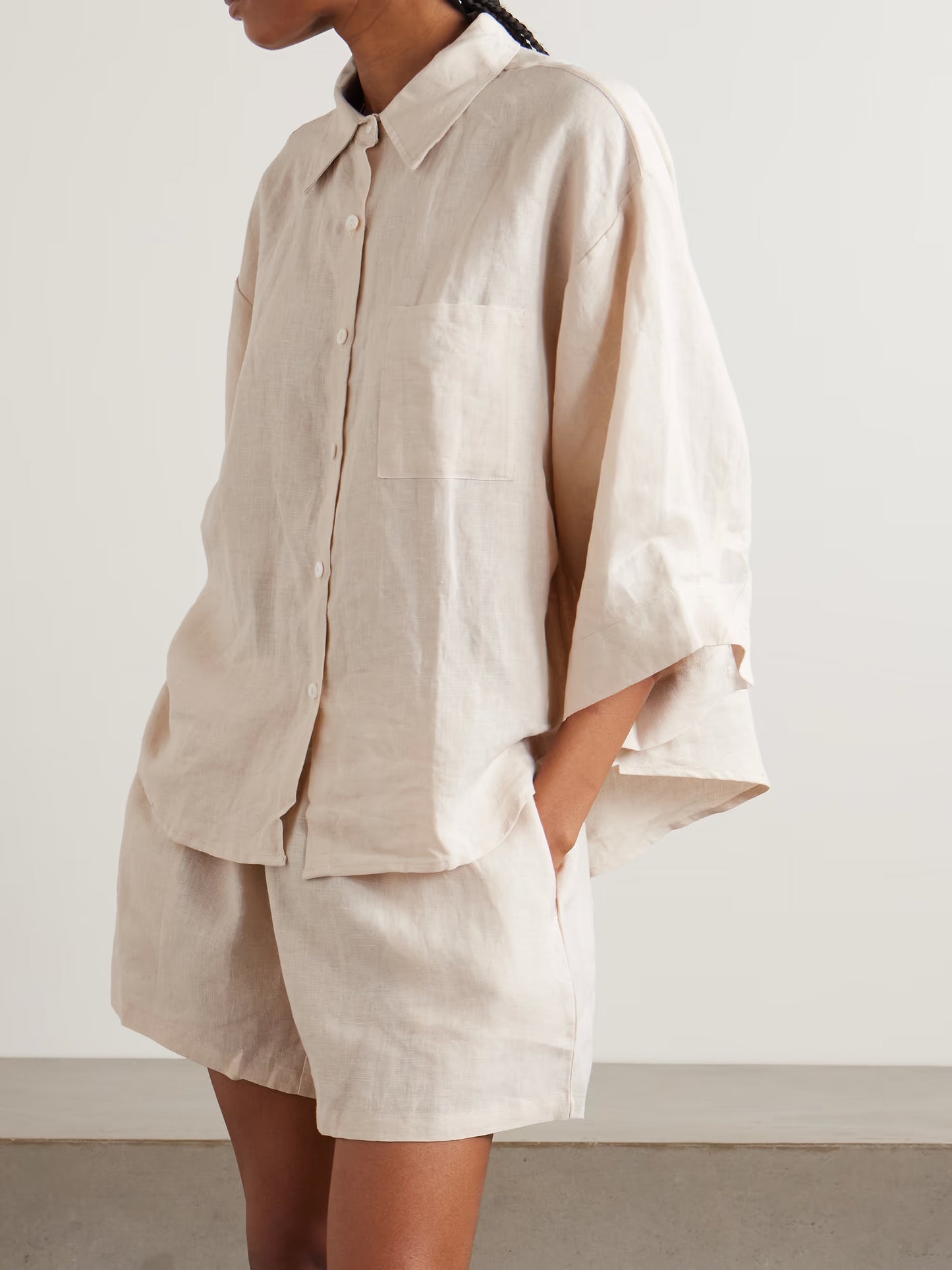 03 Linen Shirt and Shorts Set