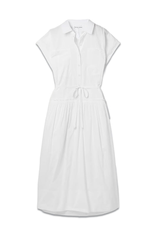 + NET SUSTAIN Dunes Belted Gathered Organic Cotton-voile Midi Dress