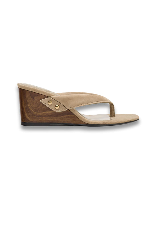 Split Suede Wedge Sandals