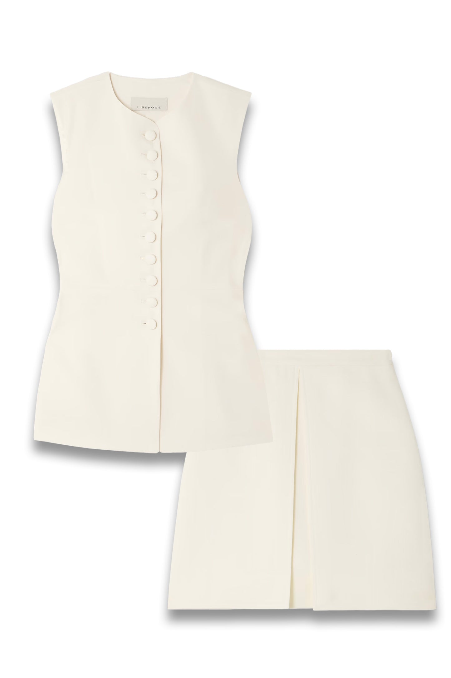 Vania Wool Vest and The Vanguard Alex layered wool-crepe mini skirt