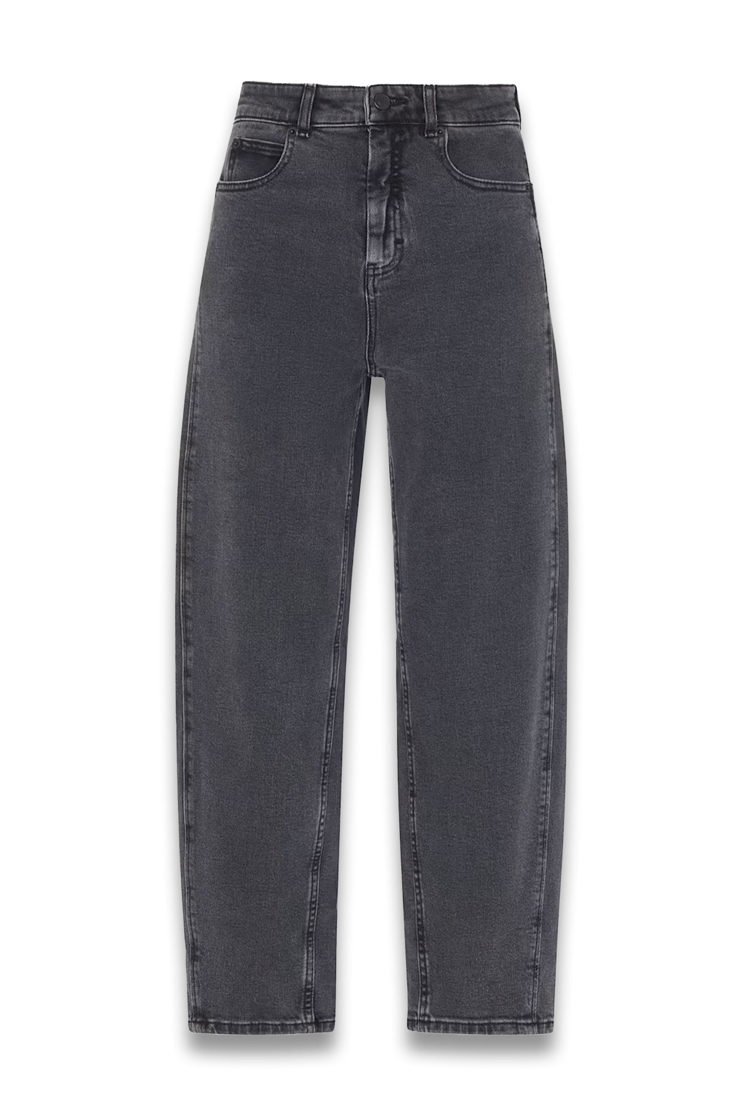 Grey Stretch Barrel Leg Jean