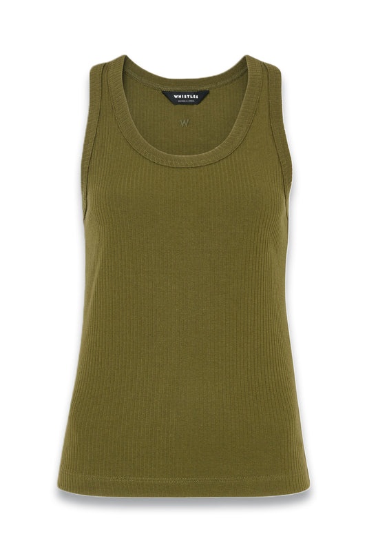 Khaki Ultimate Ribbed Scoop Vest