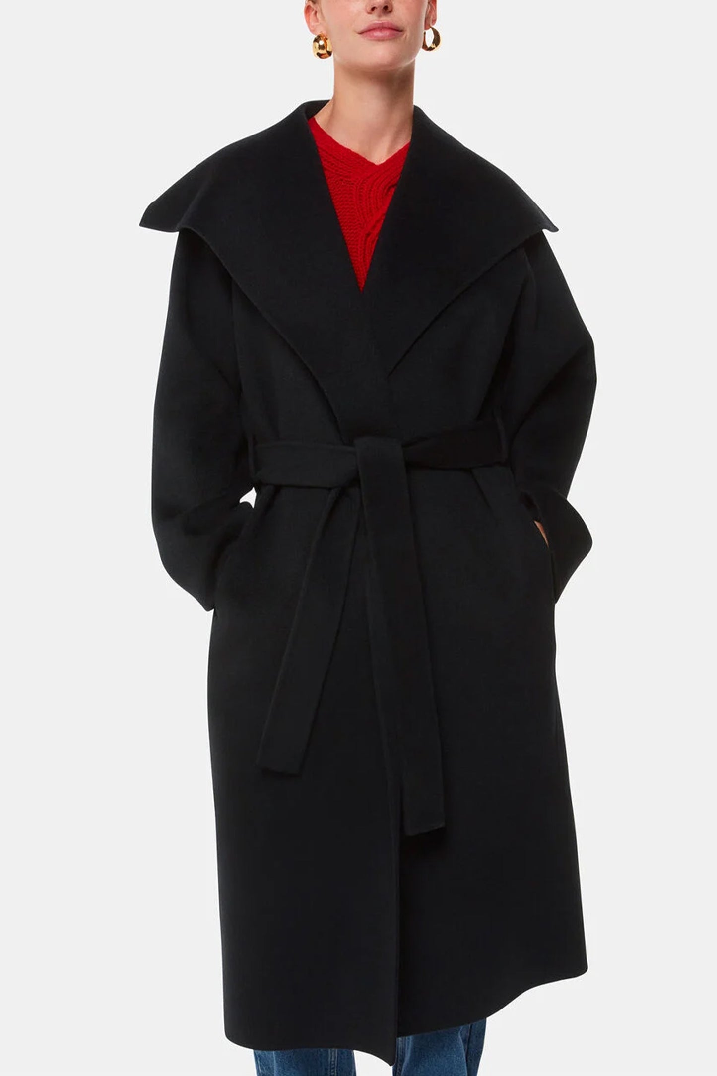 Black Cosima Double Face Collar Coat