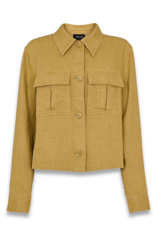 Olive Abby Linen Casual Jacket