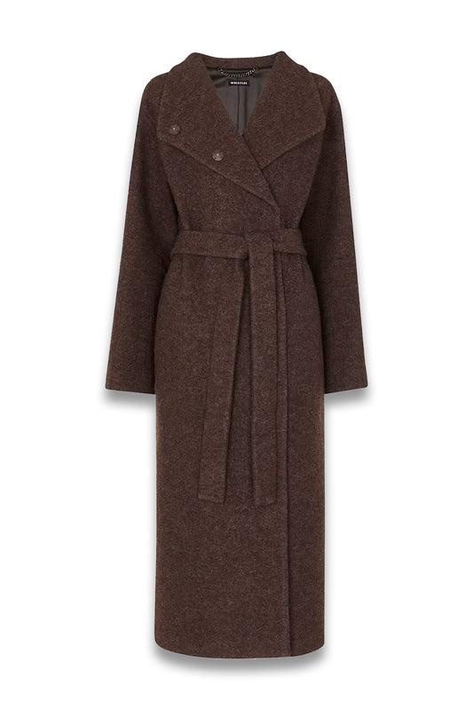 Taupe Morgan Funnel Neck Coat