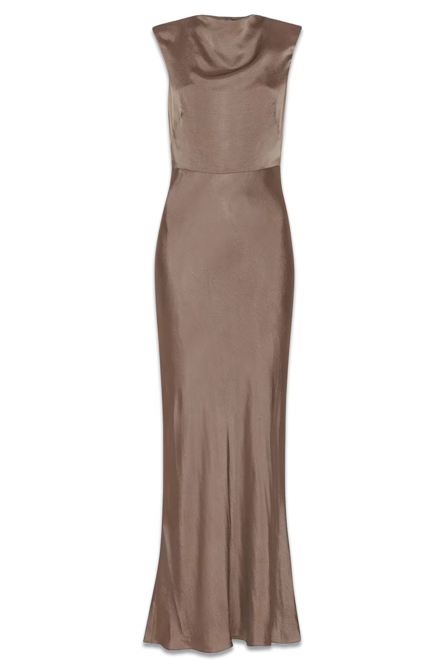 Cowl Neck Satin Maxi Dress