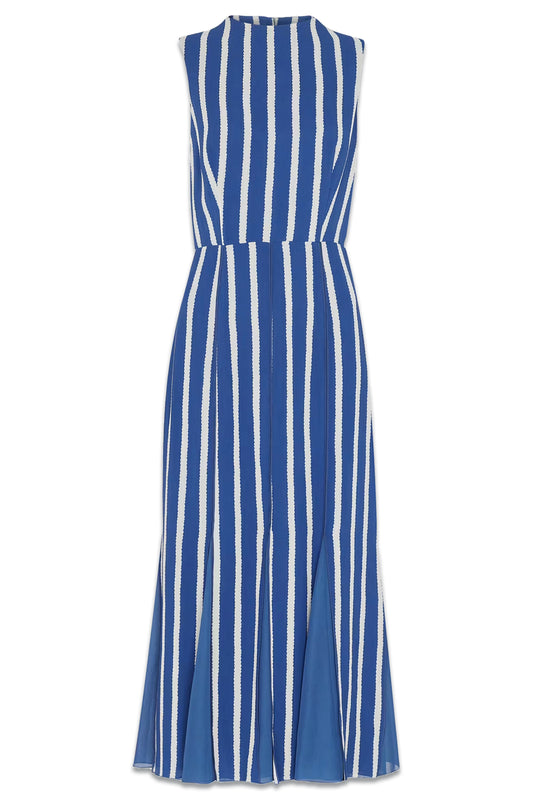 Crinkle Stripe Midi Dress