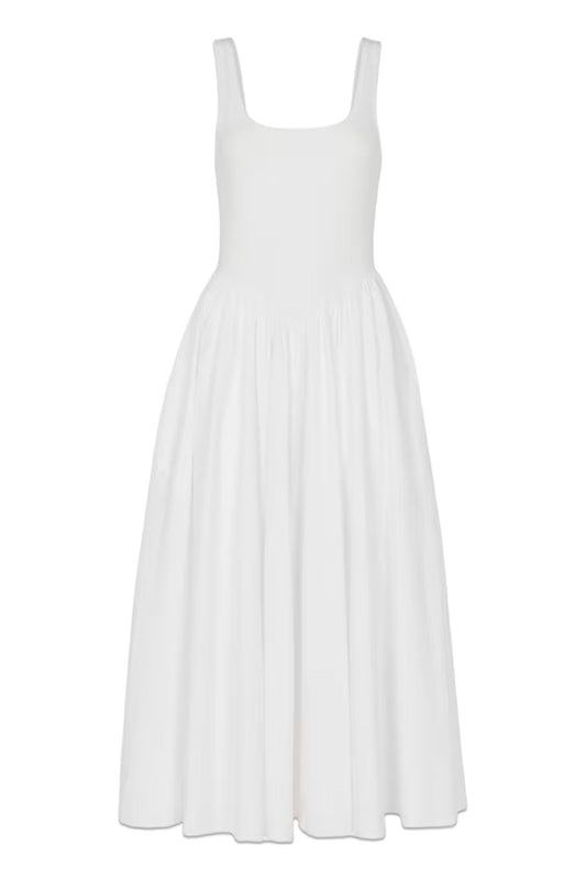 Poplin Cotton Mix Midi Dress