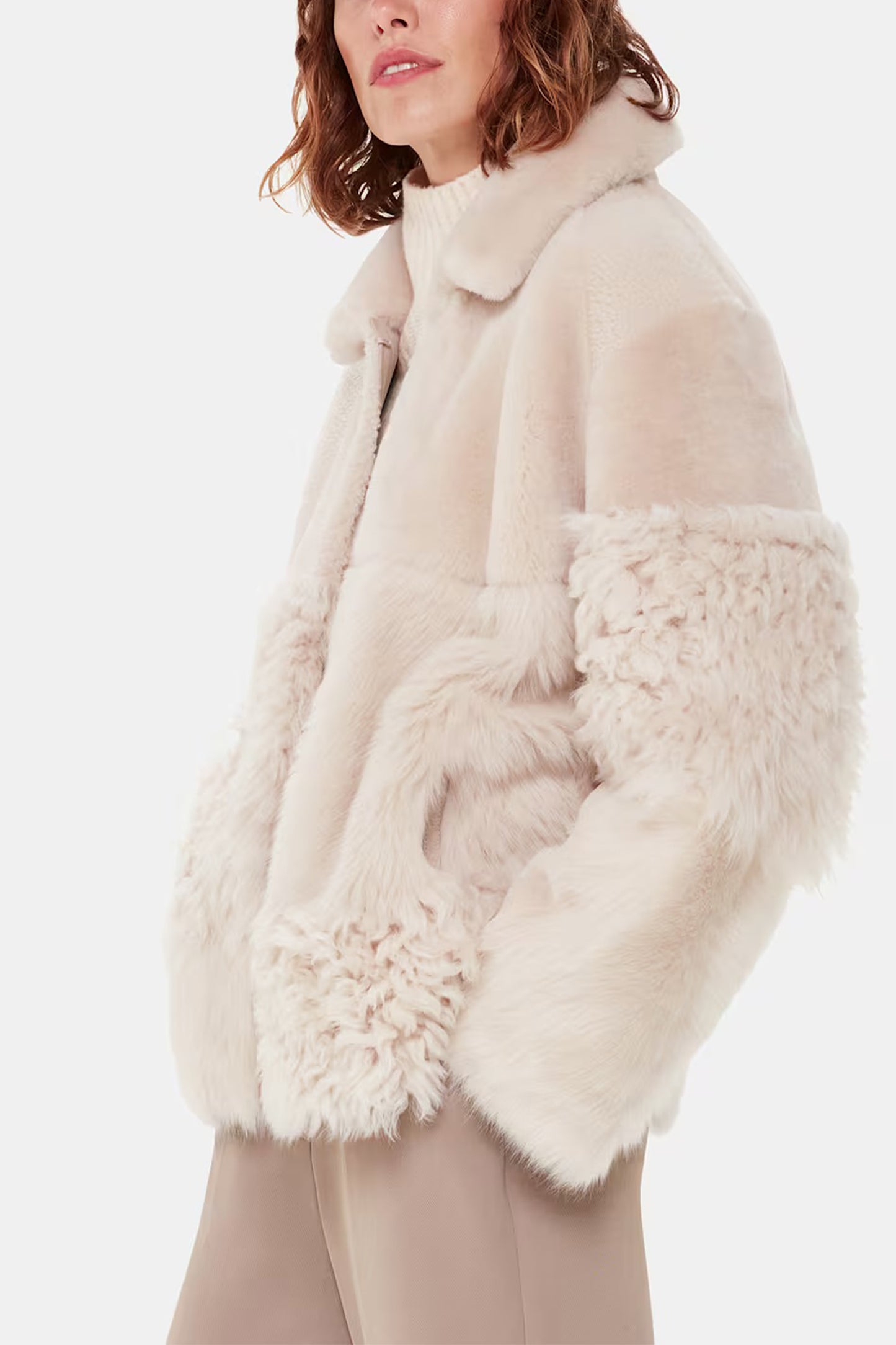 Ivory Hema Shearling Coat