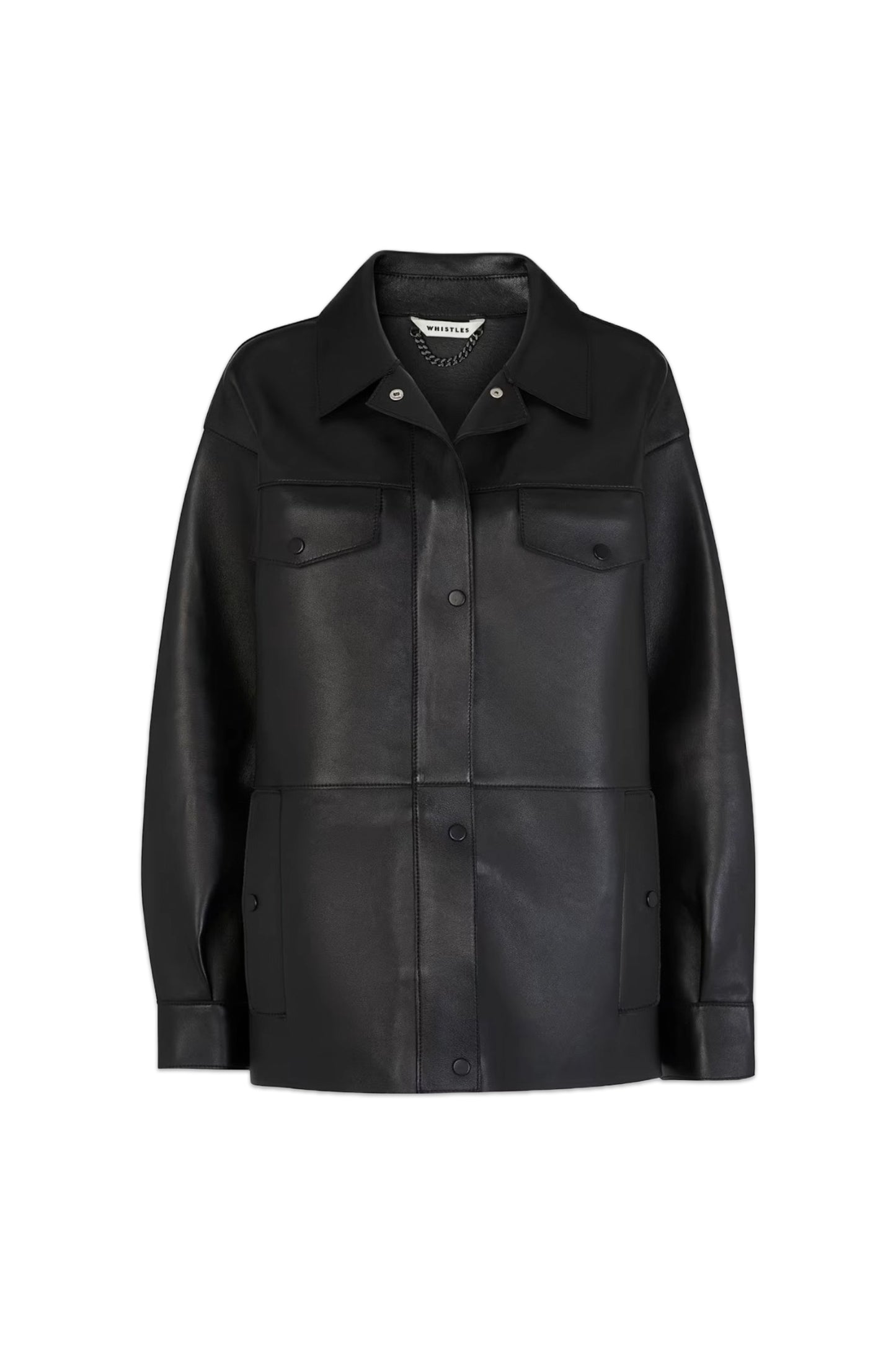 Black Clean Bonded Leather Jacket