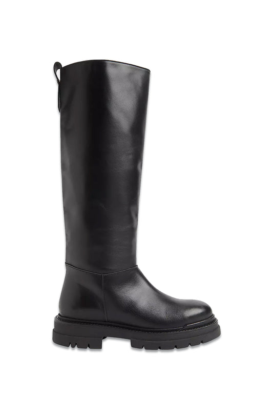 Maceo Lug Sole Leather Knee High Boots