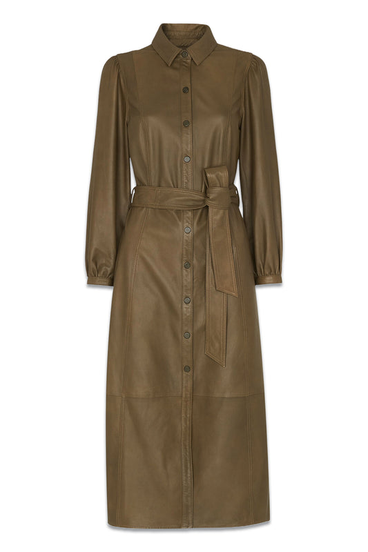 Phoebe Leather Shirt Dress