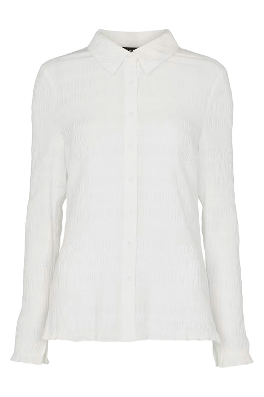 Plisse Button Front Shirt