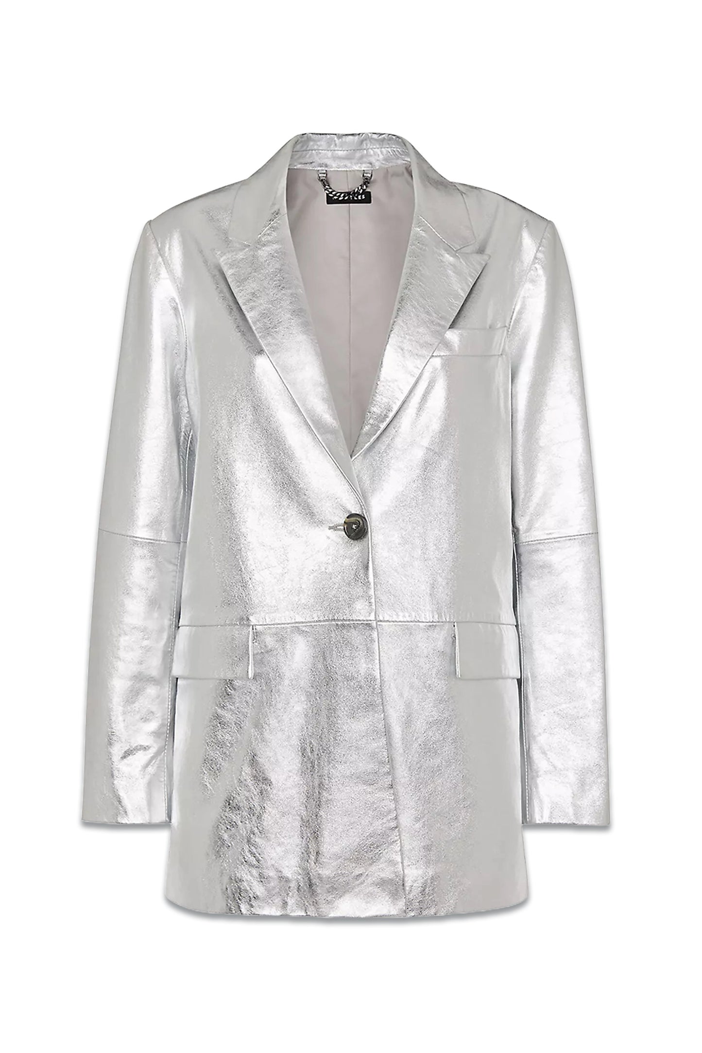 Cosmo Metallic Leather Blazer