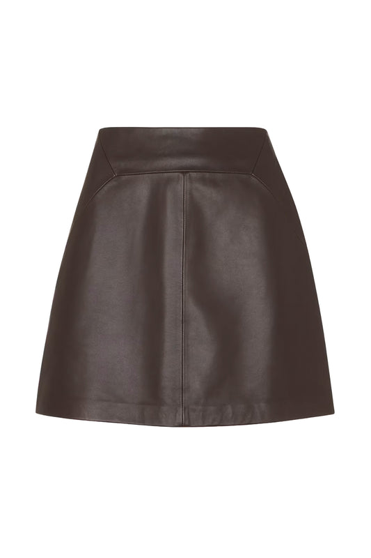 Leather A Line Skirt