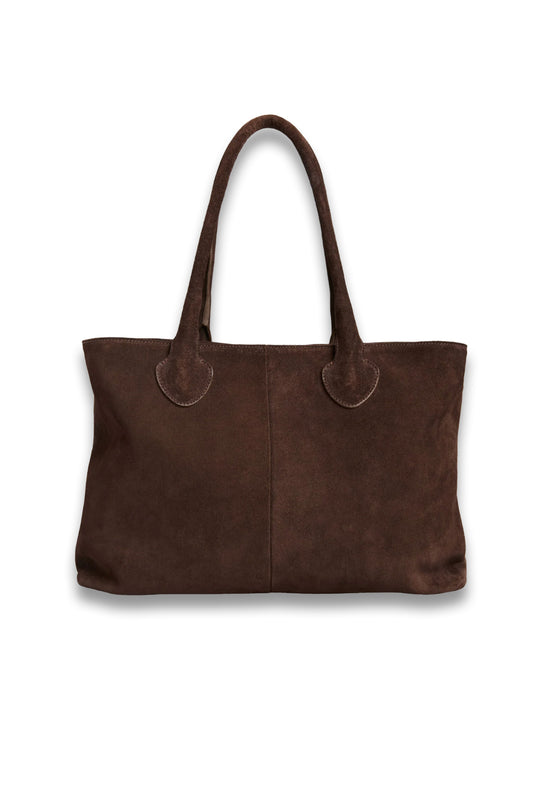Chocolate Leandra Suede Tote Bag