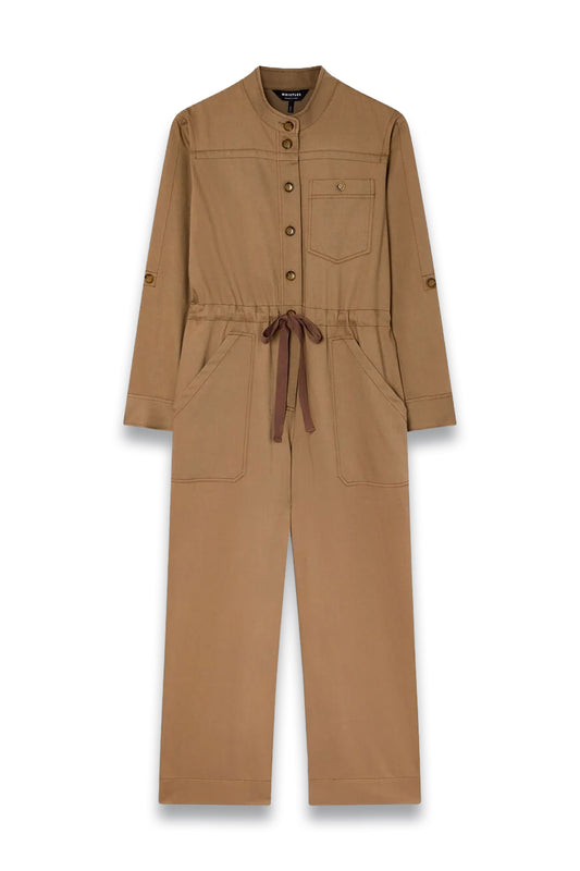 Taupe Drawstring Utility Boilersuit