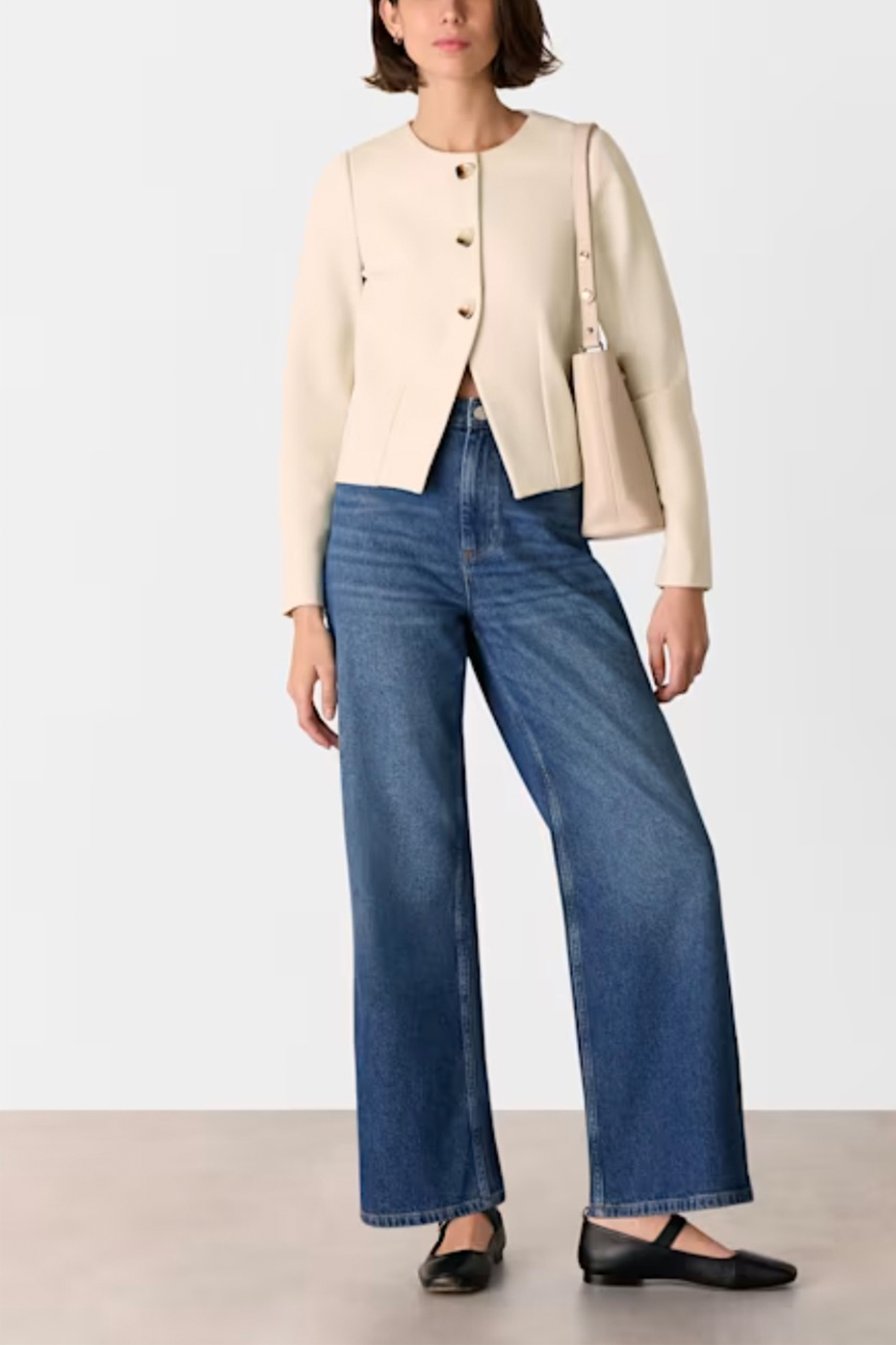 Ivory Anne Ponte Button Jacket