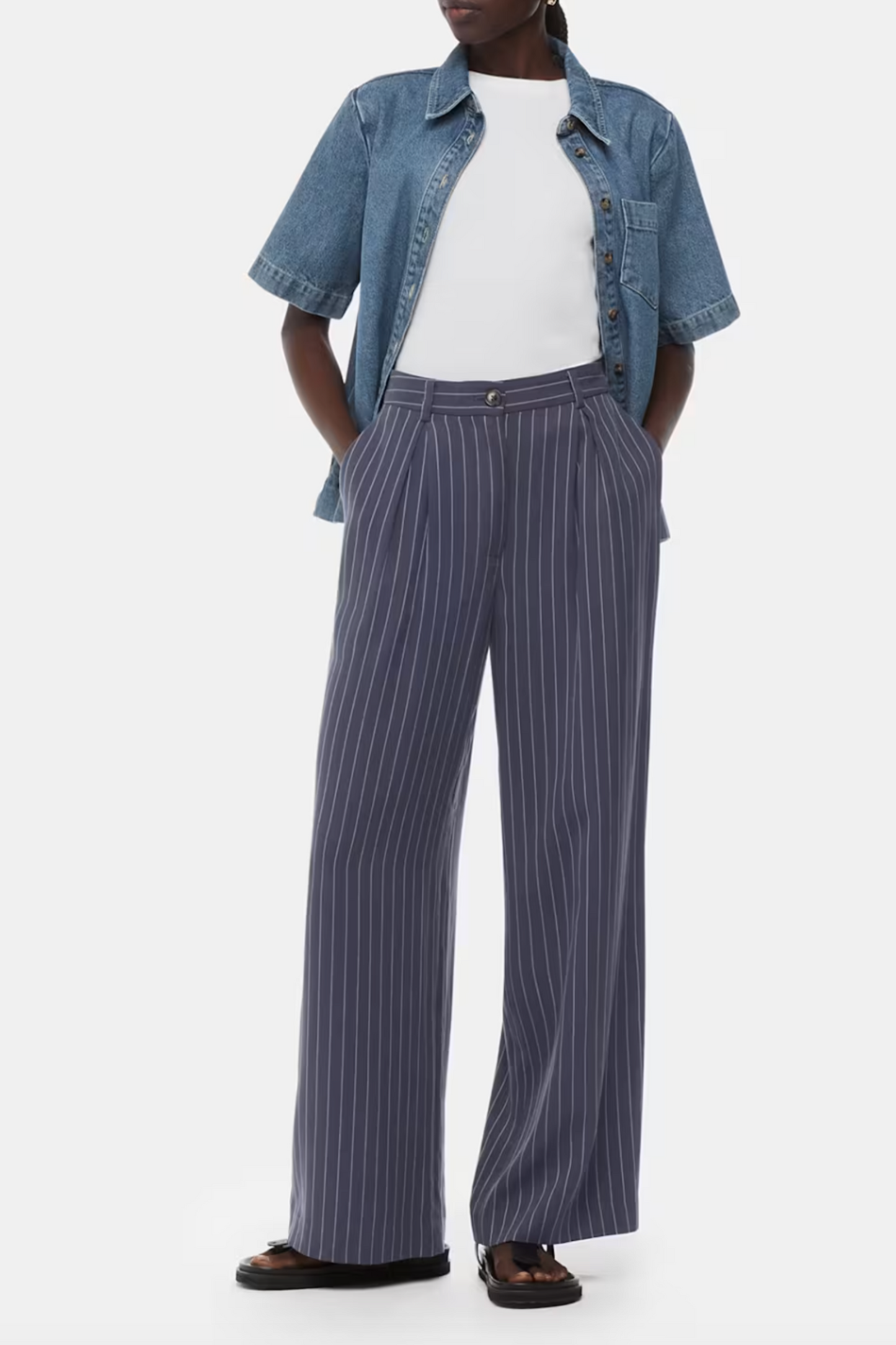 Navy Lottie Pinstripe Trouser