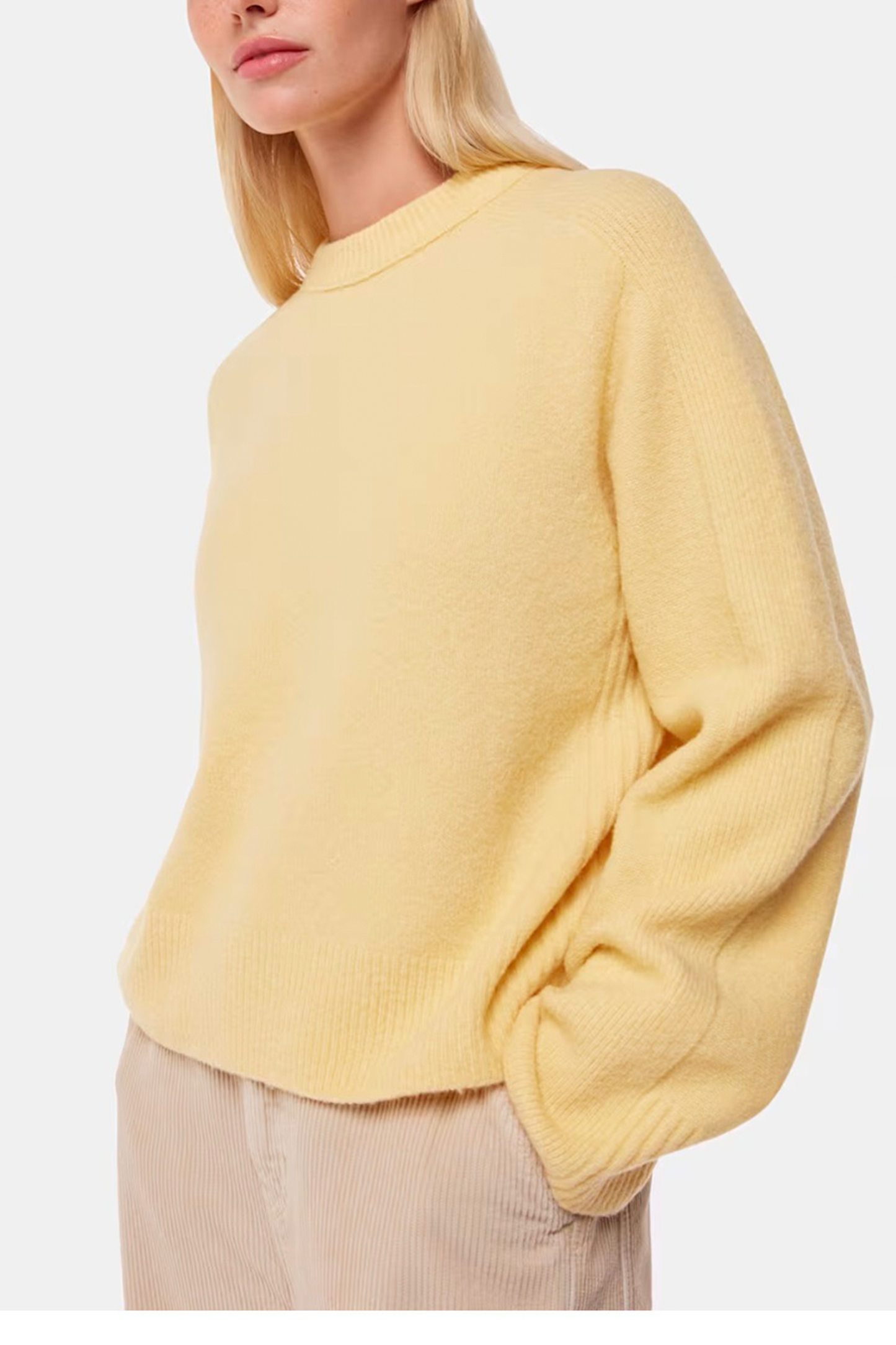 Yellow Alana Wool Mix Crew Neck