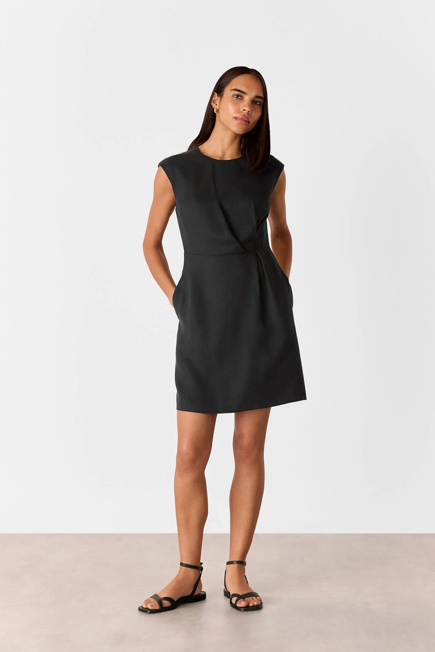 Black Twist Detail Mini Dress