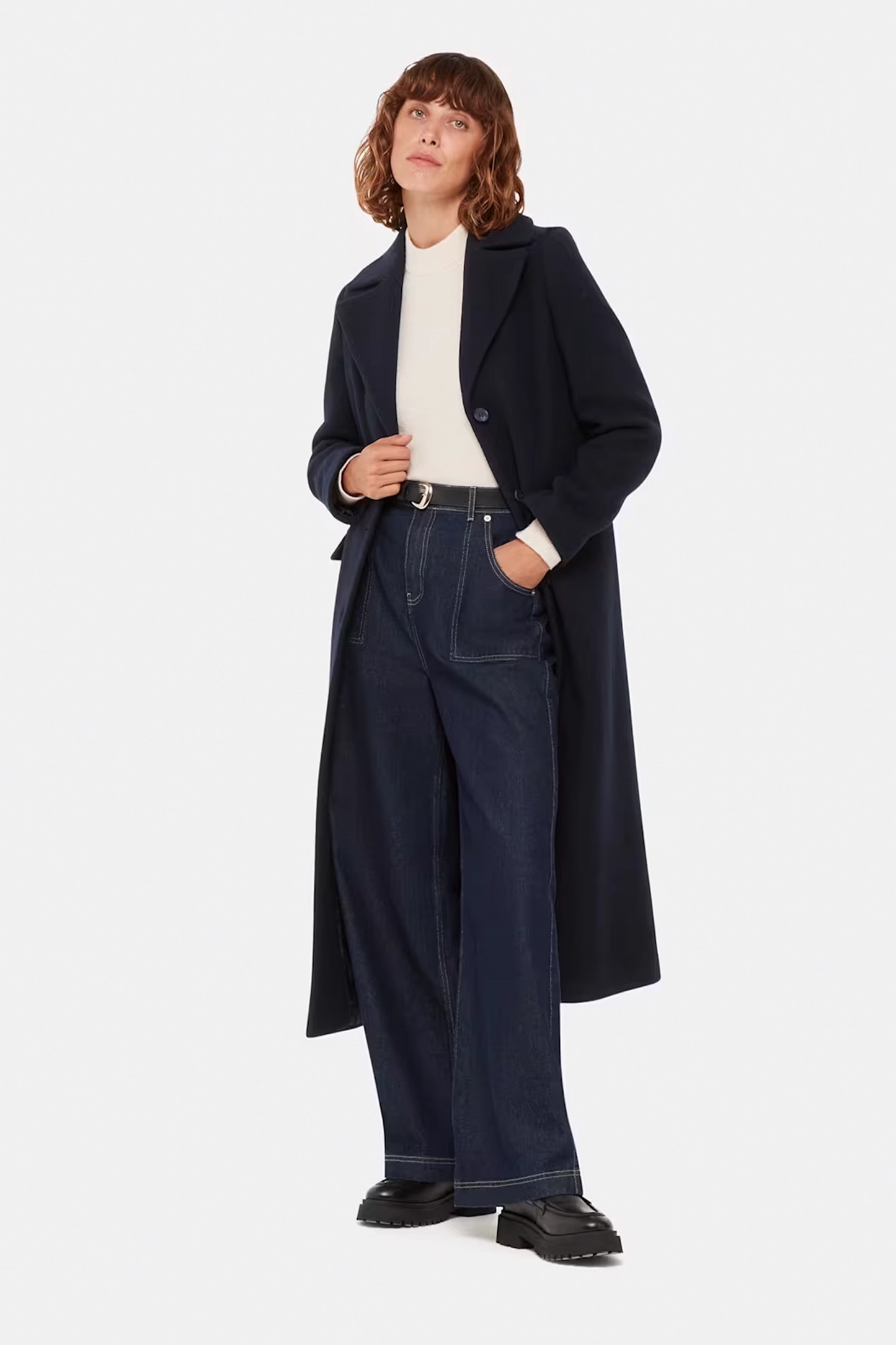 Navy Amalia Longline Coat
