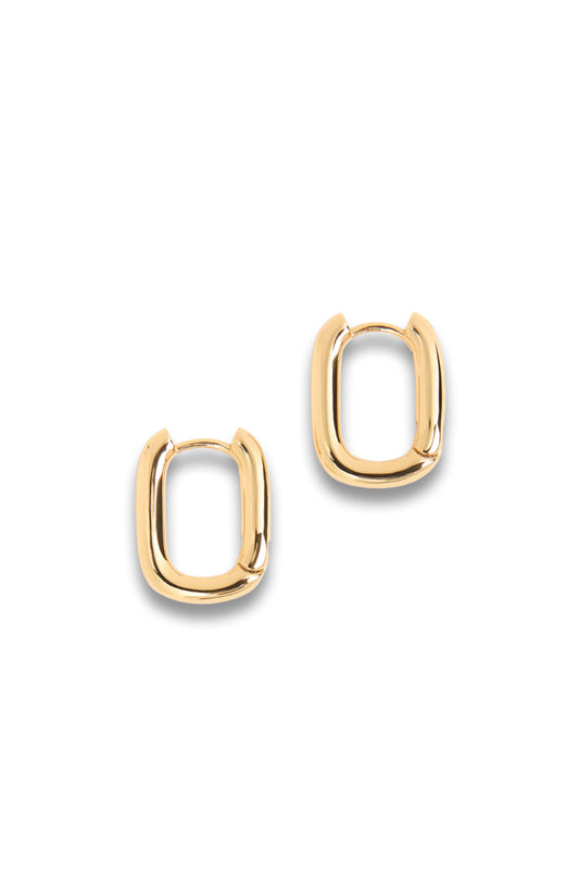 Gold Rectangular Huggie Earring