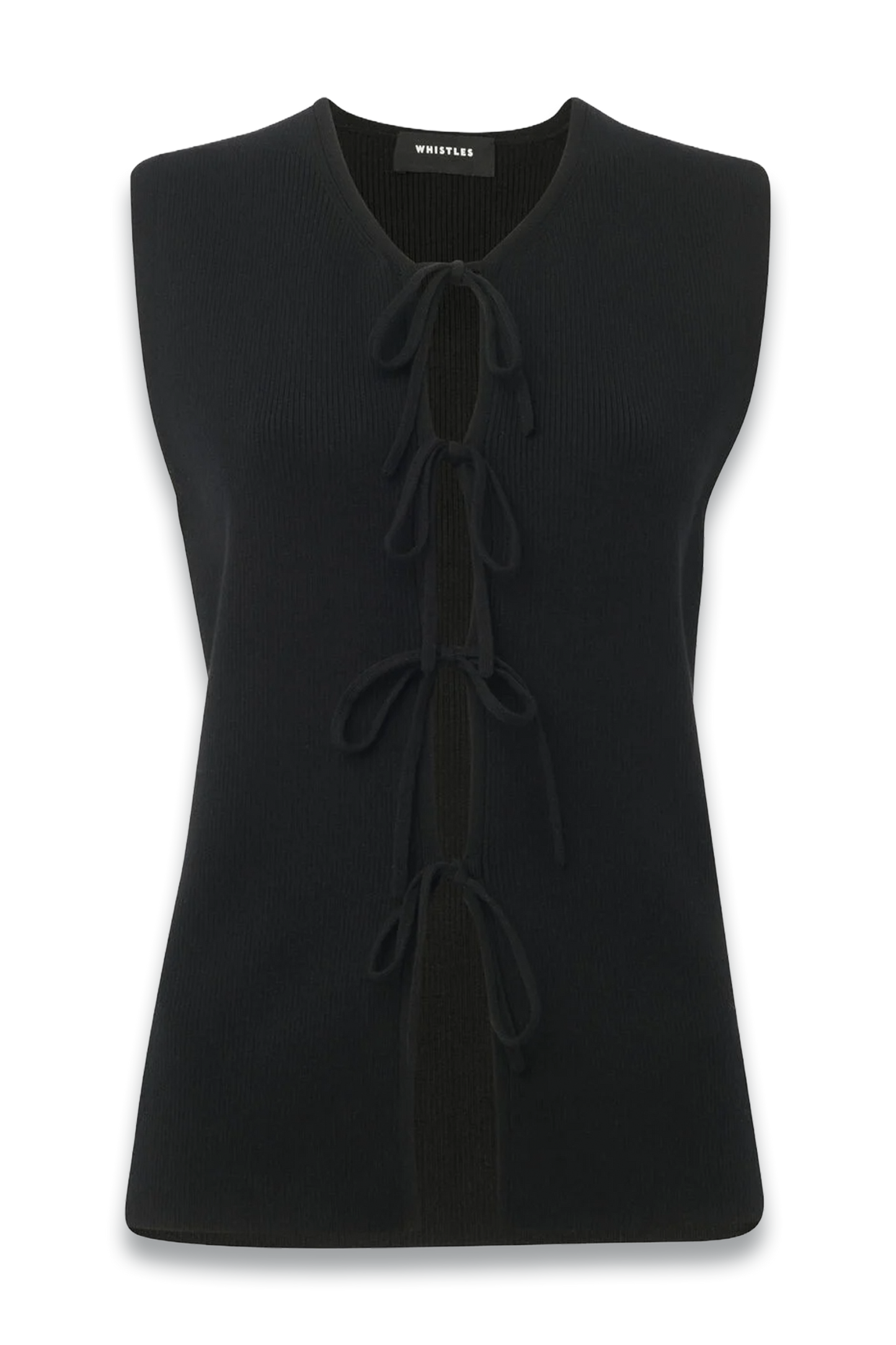 Black Tie Front Detail Tank