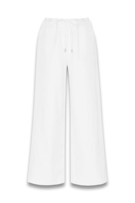 White Leona Linen Blend Trouser