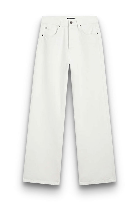 Cotton Blend Straight Jeans