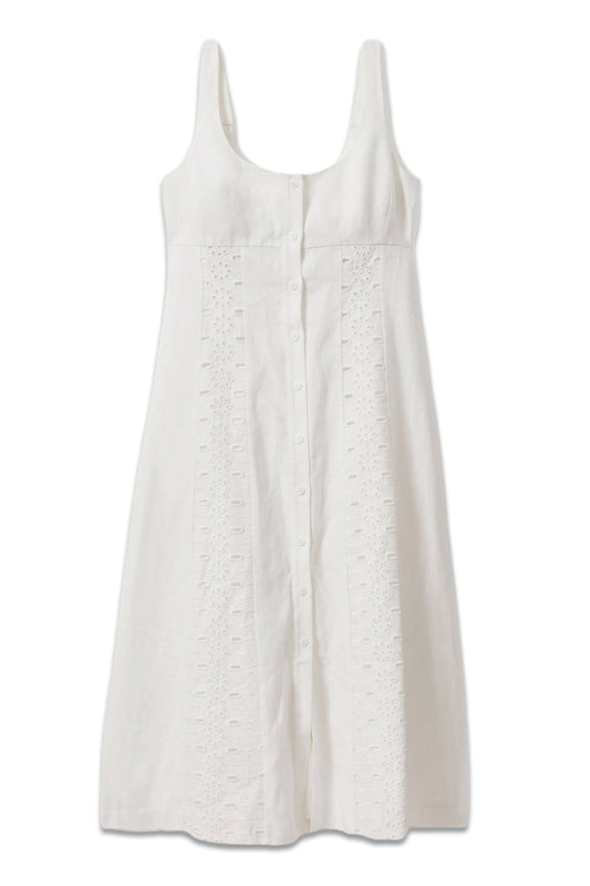 Clarice Linen Brodarie Midi Dress
