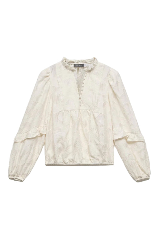 Cream Jacquard Blouse