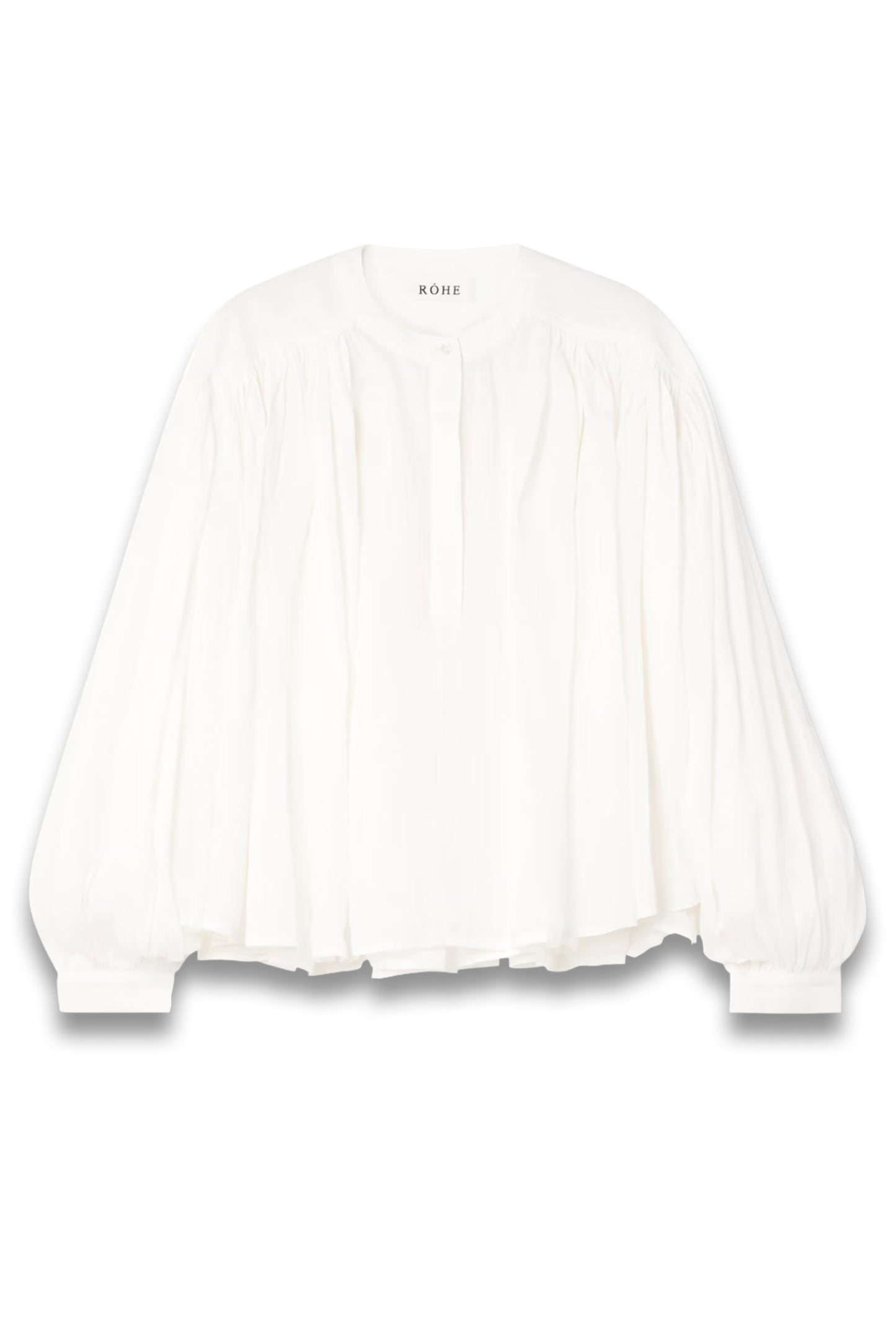 Gathered Ramie-Voile Blouse