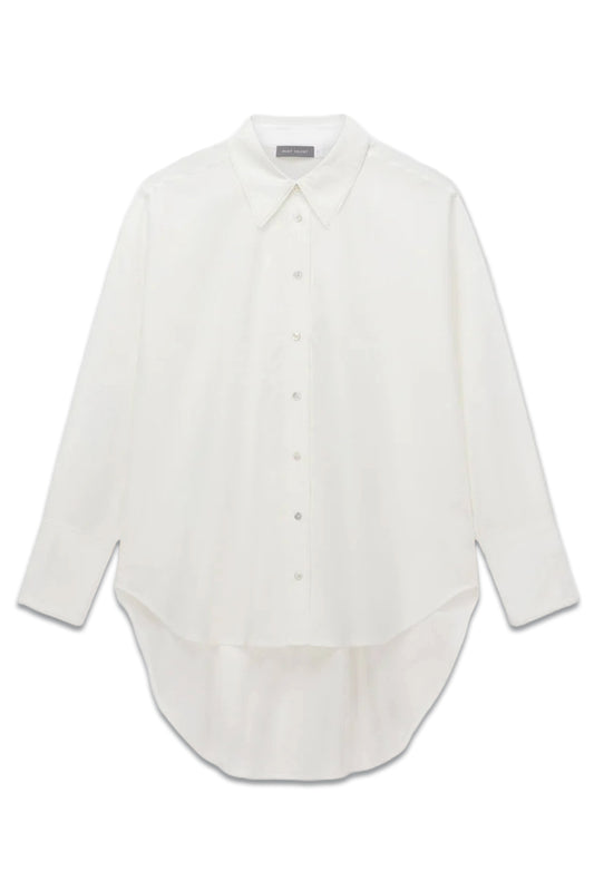 White Longline Cotton Shirt