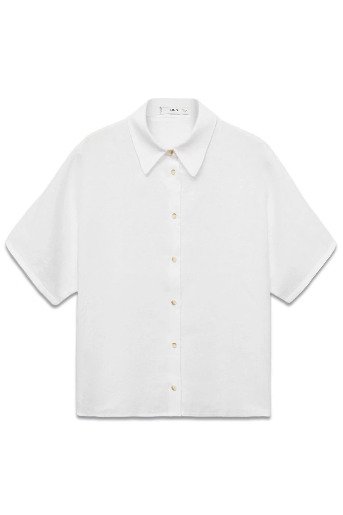 Pai Short Sleeve Linen Shirt, in White