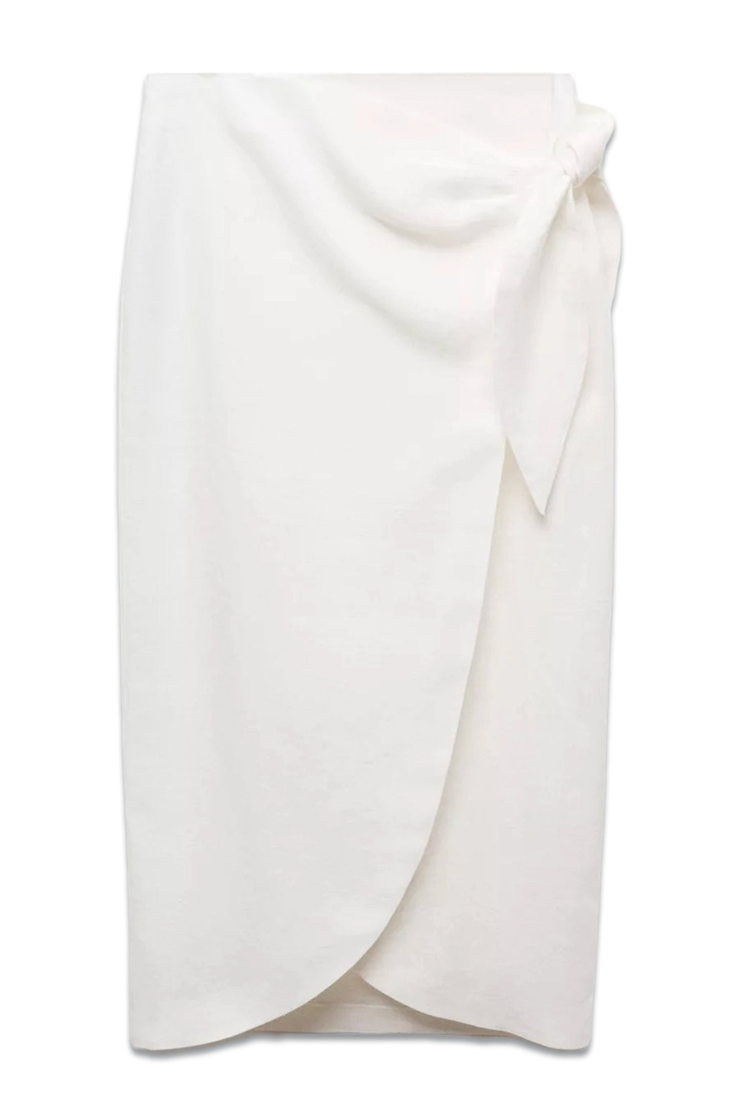 Pareo Linen Wrap Skirt, in White