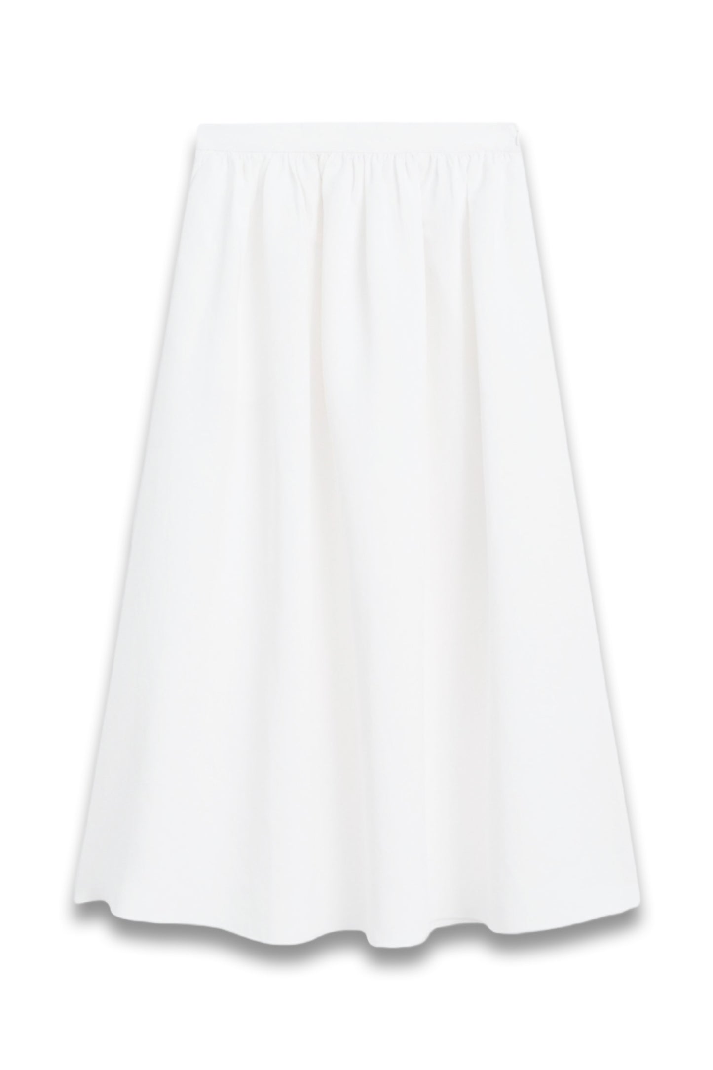 Flounce Linen Blend Midi Skirt