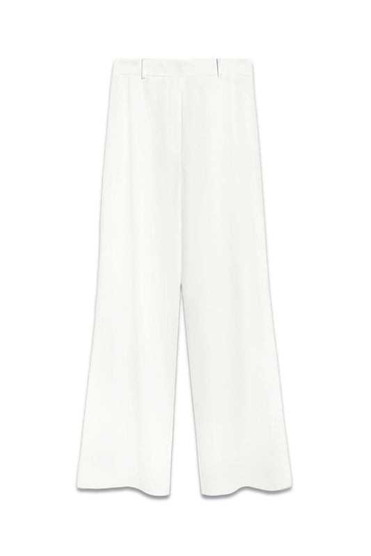 Clever Crepe Wide-Leg Trousers Ivory