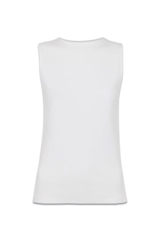 High Neck Rib Detail Tee
