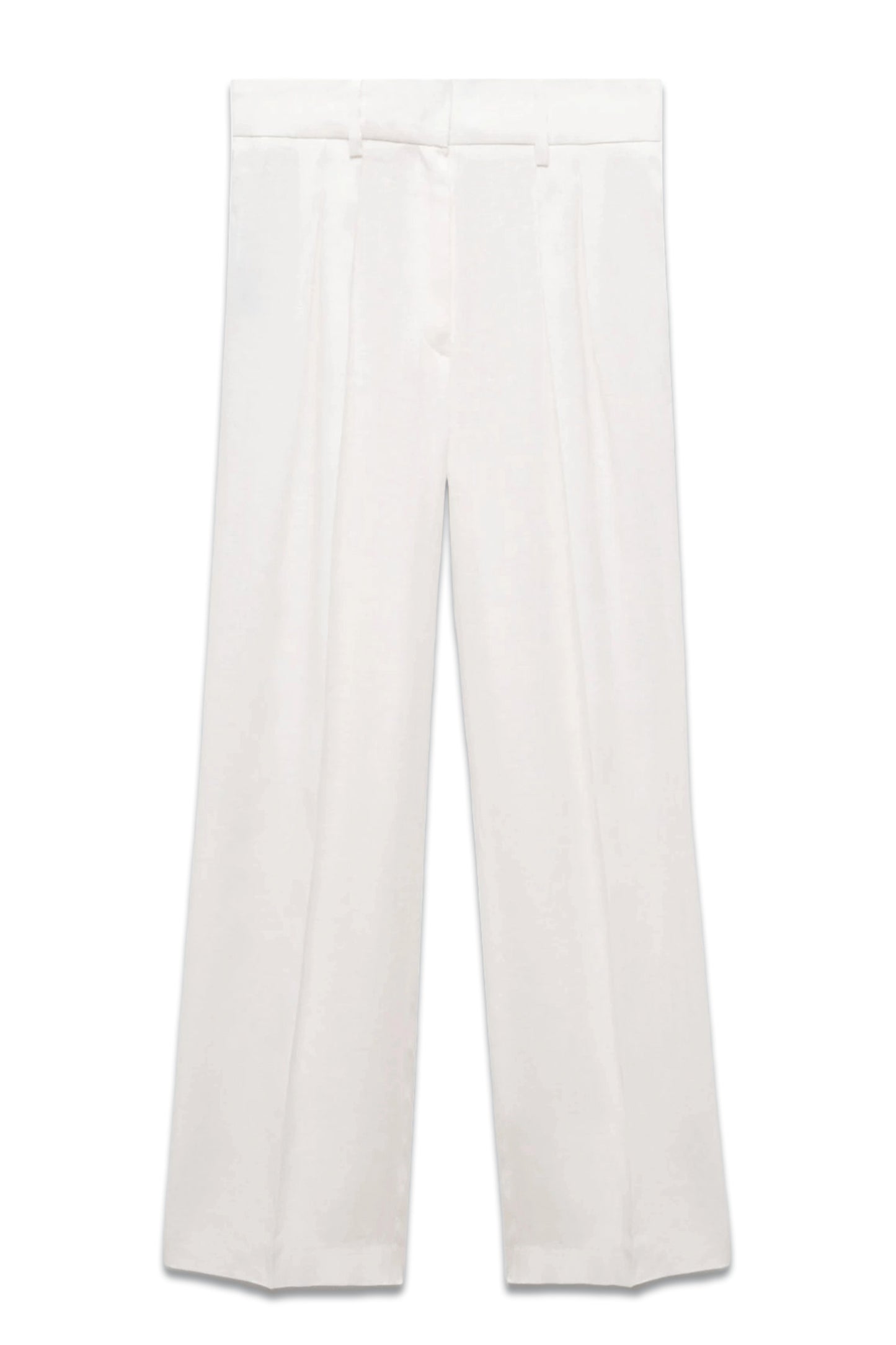 Chiara Wide Leg Linen Trousers, in Ivory