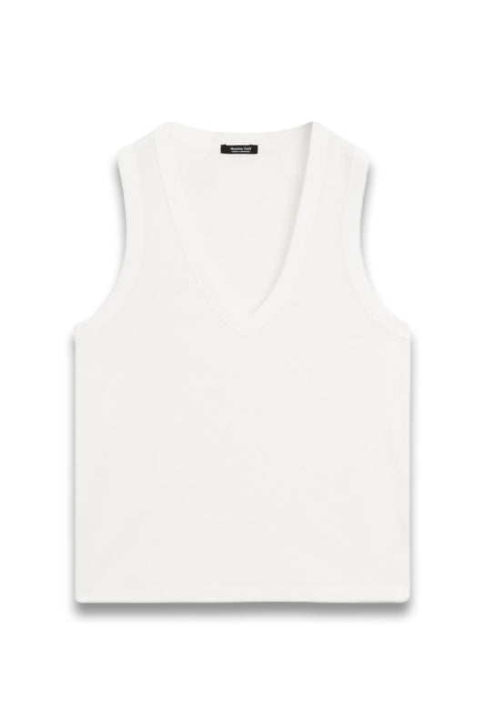 Sleeveless Mercerised Cotton T-shirt