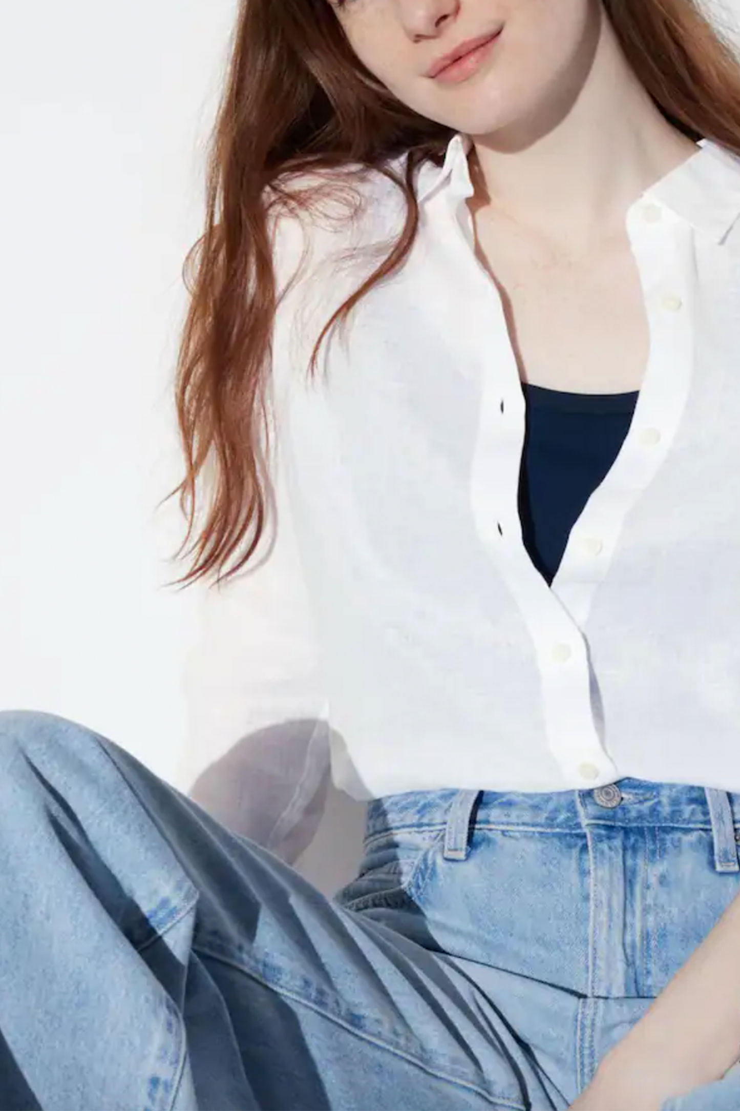 100% Premium Linen Shirt White