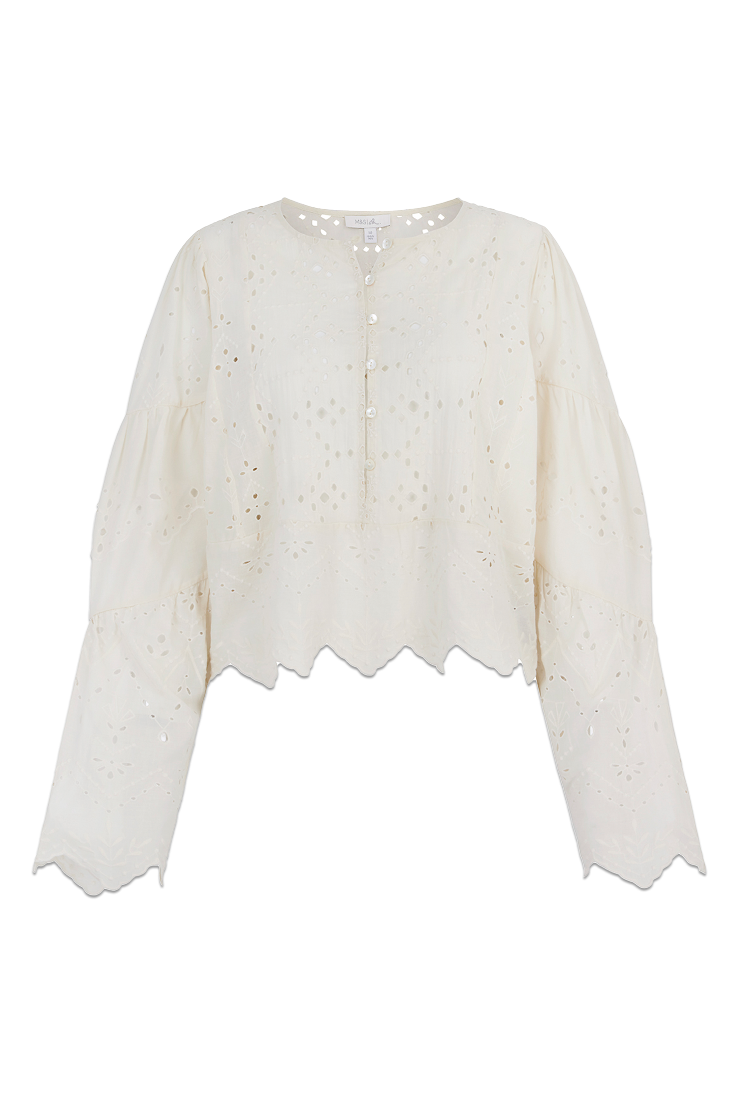 Pure Cotton Broderie Blouse